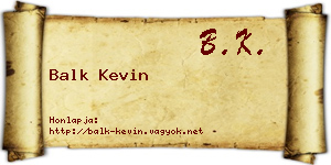 Balk Kevin névjegykártya
